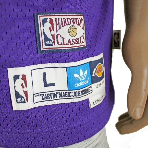 LA Lakers Adidas Magic Johnson HWC Jersey/Mitchell & Ness Men's Championship Tee - Picture 10 of 15